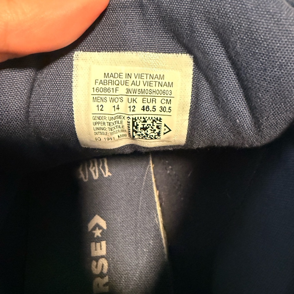 Converse Men’s Navy High-Top Sneakers - Picture 4 of 10